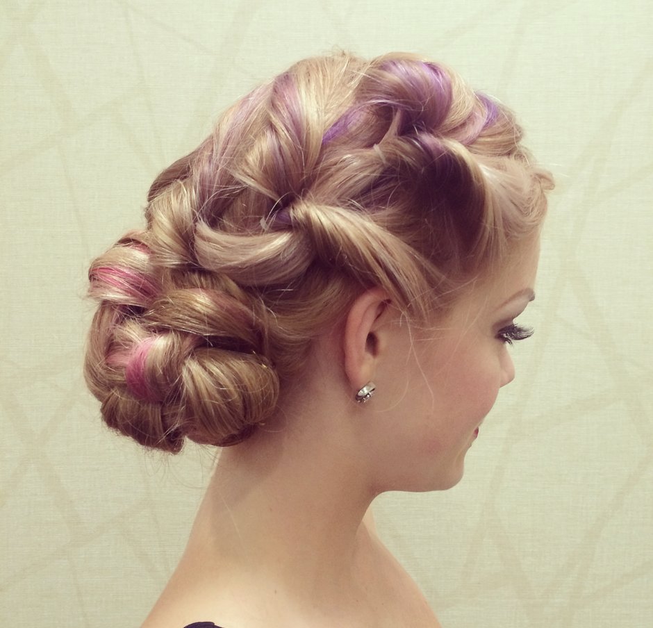 Updo with color pops